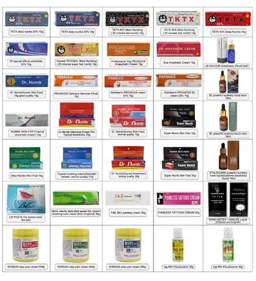 Gel anestetico per tatuaggi ad azione rapida con 2% di lidocaina e 1,5% di tetracaina per alleviare il dolore in 1,2oz/pz