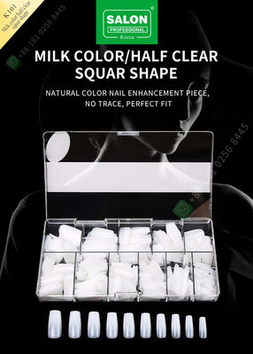 Quadrato di colore del latte il mezzo modella il chiodo falso acrilico francese con il chiodo falso del chiodo artificiale dell'ABS