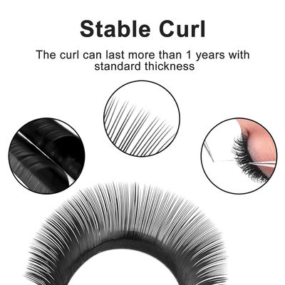 L'estensione delle ciglia di lusso a forma YY fatta a mano spessore 0,10 mm spessore D curling fasce finte
