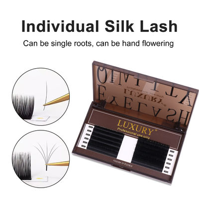 Premium Silky Volume Classico False Ciglia Estensioni 8-14mm CC/D/DD Curl Nero Matte Lashes individuali di seta 12 righe