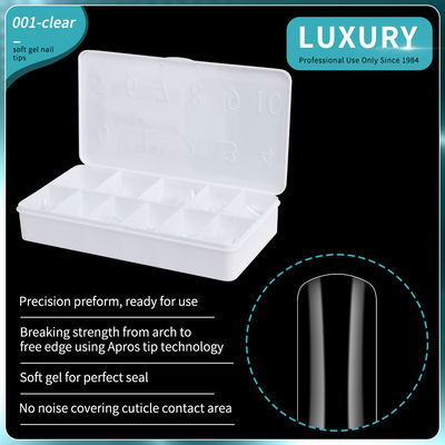 Luxury Clear Soft Gel Nail Tips Forma Quadrata False Nails Per Estensione delle Unghie