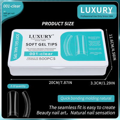 Luxury Clear Soft Gel Nail Tips Forma Quadrata False Nails Per Estensione delle Unghie