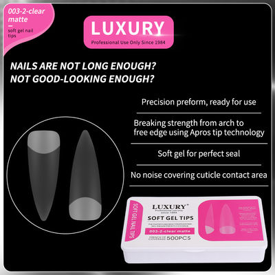 500pcs Luxury Clear Matte Sharp Shape False Nails per il nail art