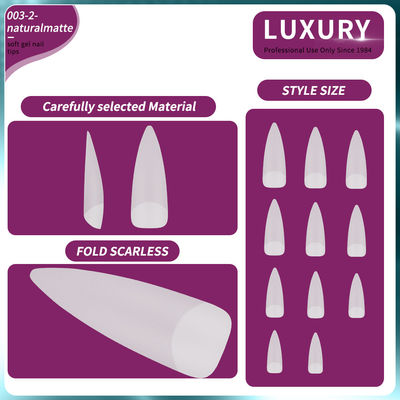 500pcs/Box Professionale Naturale Matte forma affilata unghie finte per manicure fai da te