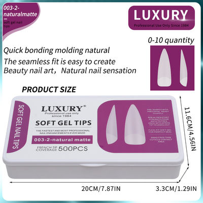 500pcs/Box Professionale Naturale Matte forma affilata unghie finte per manicure fai da te