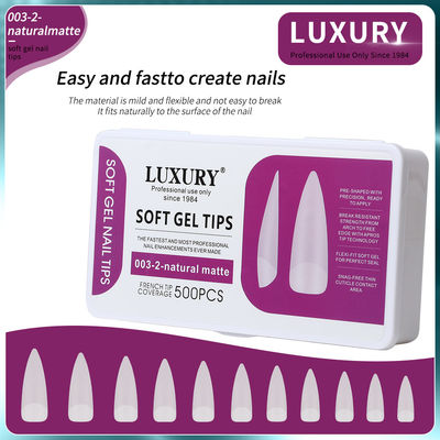 500pcs/Box Professionale Naturale Matte forma affilata unghie finte per manicure fai da te