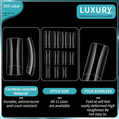 500PCS Quadratura False Nails Acrilico Naturale Chiaro Riutilizzabile False Nail Tips per Nail Art DIY