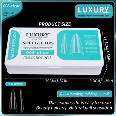 500pcs Medium Stiletto Unghie Punti Mezza copertura False Unghie forma affilata Acrilico Artificiale False Unghie 11Size