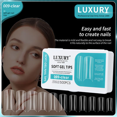 500pcs Long Ballerina Quadratura Pressa su unghie Mezza copertura Fake unghie per donne