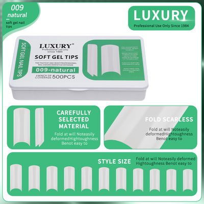 Medium Square False Nails Stile Francese False Nails Colore Naturale Mezza Copertura False Nails 11Tassine Per Donne