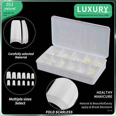 500pcs Medium Ballerina Forma False Nail Tips Mezza copertina Acrilico False Nails Artificiale Nail Tips 11 dimensioni