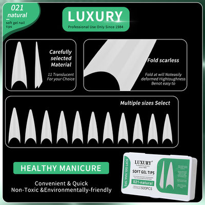Long Stiletto Forma False Unghie Suggerimenti Set Presione sulle unghie senza cuciture Mezza copertura DIY estensioni delle unghie