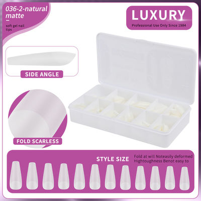 500pcs/Box Almond Shaped Natural Matte False Nails 11 Dimensioni Acrilico Gel Nail Art Estensioni per Donne