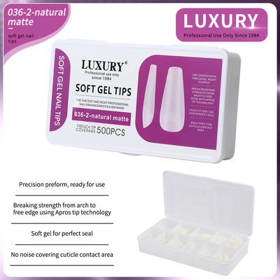500pcs/Box Almond Shaped Natural Matte False Nails 11 Dimensioni Acrilico Gel Nail Art Estensioni per Donne