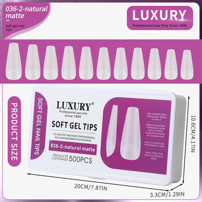 500pcs/Box Almond Shaped Natural Matte False Nails 11 Dimensioni Acrilico Gel Nail Art Estensioni per Donne