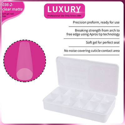 Medium Coffin Clear Matte Acrylic Nail Tips Full Cover Preformed False Nail Tips 11 taglie