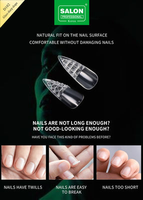 Lunga forma affilata False Nail Tips Ultra-Thin Soft Gel Full Cover False Nails 12 taglie