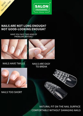 500PCS Scala Forma Punti Unghie Set Vetro in rilievo False Unghie con scatola di stoccaggio Acrilico Nail Art Kit per salone
