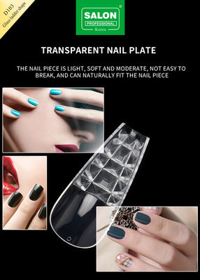 500PCS Scala Forma Punti Unghie Set Vetro in rilievo False Unghie con scatola di stoccaggio Acrilico Nail Art Kit per salone