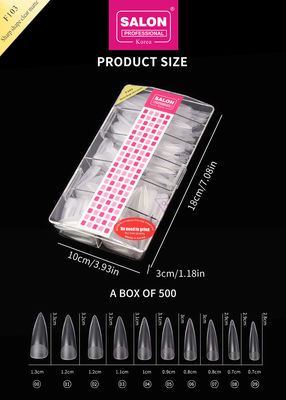 Unghie di mandorle trasparenti opache Extra lunghe Stiletto False Nails Forma affilata Acrilico False Nail Tips for Nail Art