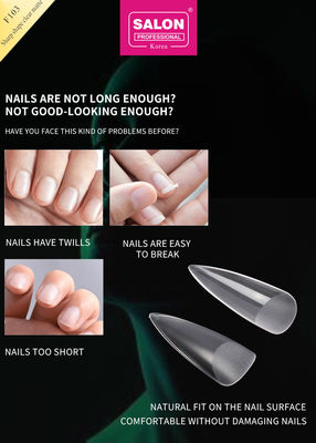 Unghie di mandorle trasparenti opache Extra lunghe Stiletto False Nails Forma affilata Acrilico False Nail Tips for Nail Art