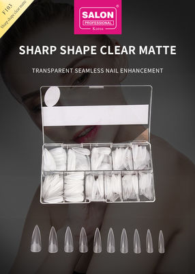 Unghie di mandorle trasparenti opache Extra lunghe Stiletto False Nails Forma affilata Acrilico False Nail Tips for Nail Art