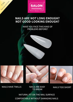 Punte di unghie a stiletto lungo copertura completa Punte di unghie false con scatola Unghie false naturali mate