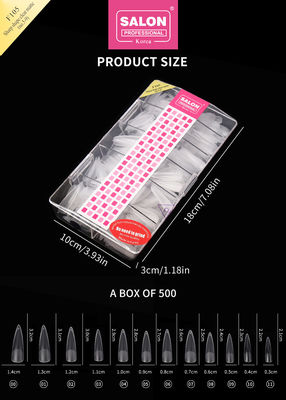 Colore chiaro opaco Acrilico False Nail Tips Set Ultra-sottile forma affilata estensioni di nail art
