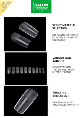 Full Matte Clear Acrylic Fake Nail Medium Square Press su unghie per estensione delle unghie Strumenti di manicure