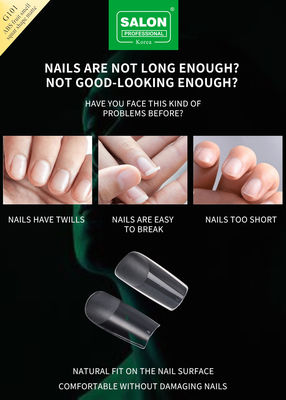 Full Matte Clear Acrylic Fake Nail Medium Square Press su unghie per estensione delle unghie Strumenti di manicure