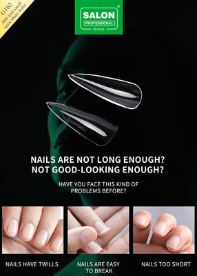 Professionale ABS forma affilata unghie finte Full Clear Acrilico False Nail Tips 12 dimensioni per la casa fai da te