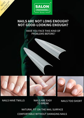 Consigli di unghie naturali di forma affilata Mezza copertura Acrilico Unghie finte per il DIY Nail Art Salon 500pcs/Box
