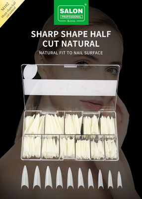Consigli di unghie naturali di forma affilata Mezza copertura Acrilico Unghie finte per il DIY Nail Art Salon 500pcs/Box