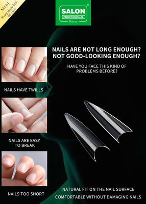 Forma affilata Mezza copertura Finger Nail Art Bellezza per il disegno di estensione delle unghie