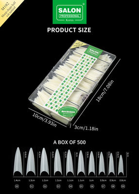 Punti per unghie di forma affilata 500 PCS Kit di unghie finte in acrilico naturale per estensioni di unghie