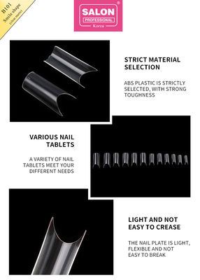 Unghie artificiali ABS colore chiaro 500 pezzi facile applicazione unghie false per saloni di nail art