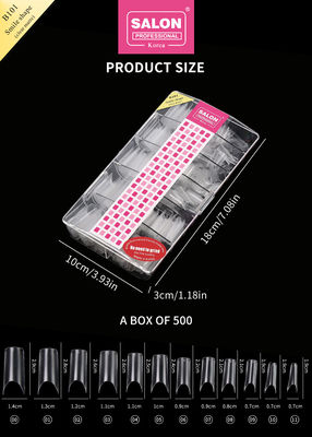 Unghie artificiali ABS colore chiaro 500 pezzi facile applicazione unghie false per saloni di nail art