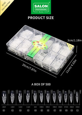 Lunga forma affilata unghie finte ultra-sottile naturale colore chiaro