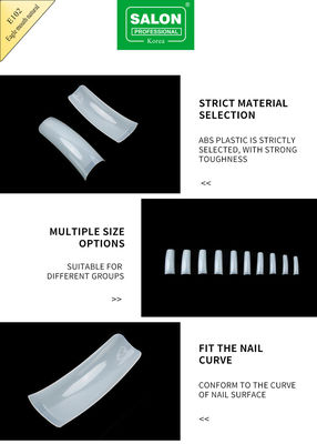 False Nail Full Cover Natural ABS Eagle Mouth Clear in 12 taglie per salone di manicure