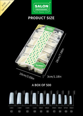 False Nail Full Cover Natural ABS Eagle Mouth Clear in 12 taglie per salone di manicure