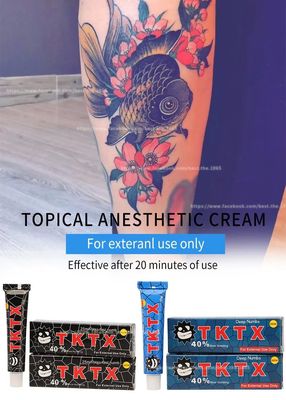 Tktx Crema anestetica per tatuaggi 55% 75% Crema anestetica per tatuaggi con laser Tktx Crema anestetica forte all'ingrosso OEM Prezzo di fabbrica Bianco rosa Colore Tktx Crema anestetica