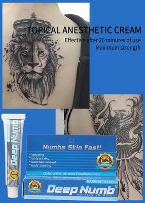 Tattoo Deep Numb Tattoo Numbing Cream Lip Eyeliner Eyebrows Tattoo Piercing Miro-Blading Semi-Permanent Makeup Anesthetic Cream