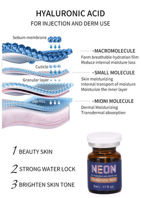 Imbiancando la pelle mesa del siero di terapia che alleggerisce le iniezioni acide ialuroniche 5ml antinvecchiamento