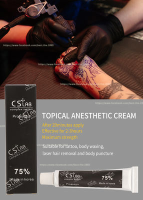 Crema intorpidente attuale del tatuaggio crema anestetico intorpidito del laboratorio 75% del CS per il tatuaggio Microneedling del sopracciglio del labbro