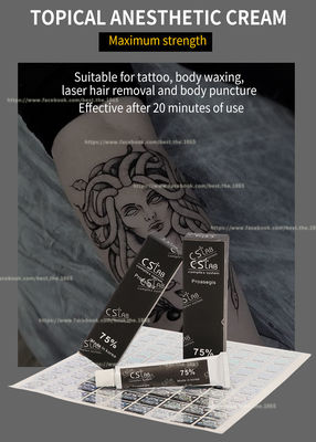 Crema intorpidente attuale del tatuaggio crema anestetico intorpidito del laboratorio 75% del CS per il tatuaggio Microneedling del sopracciglio del labbro