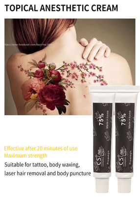 Crema intorpidente attuale del tatuaggio crema anestetico intorpidito del laboratorio 75% del CS per il tatuaggio Microneedling del sopracciglio del labbro