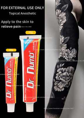 Crema anestetica intorpidita non oleosa della lidocaina di Dott. Numb 30g della crema per depilazione del laser del tatuaggio del sopracciglio del labbro