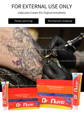 Crema anestetica intorpidita non oleosa della lidocaina di Dott. Numb 30g della crema per depilazione del laser del tatuaggio del sopracciglio del labbro