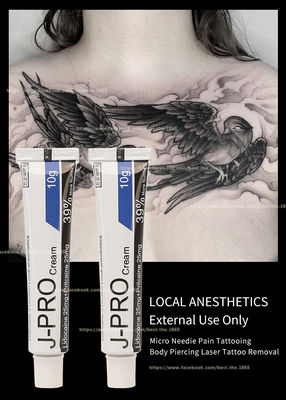 Crema anestetica di pro del tatuaggio di J di Licocaine dolore crema intorpidito di arresto 10g per l'inceratura del trucco permanente del tatuaggio