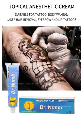 Crema intorpidita intorpidente del tatuaggio crema dell'eye-liner del tatuaggio 10g del Dott della lidocaina di trucco permanente crema indolore INTORPIDITO della crema